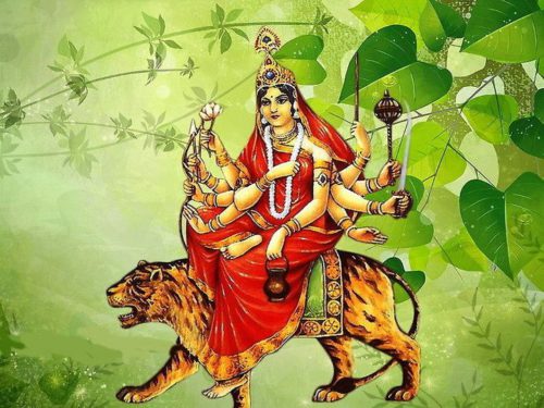नवरात्रिको तेस्रो दिनः माता चन्द्रघण्टाको पुजा गरिदै
