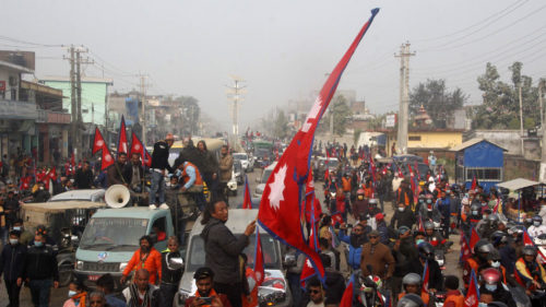 राजतन्त्र र हिन्दुराज्यको माग गर्दै पश्चिम नवलपरासीमा पनि प्रदर्शन