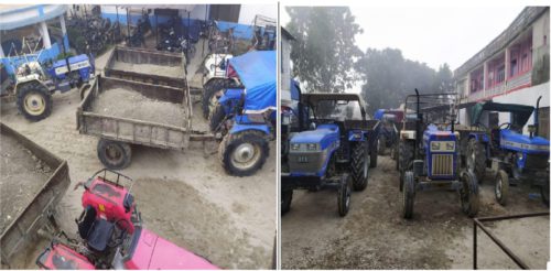 नदिजन्य पदार्थको अवैध उत्खनन गर्ने ८ ट्र्याक्टर प्रहरी नियन्त्रणमा
