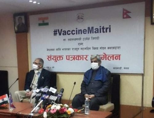 भारतले नेपाललाई कोरोनाविरुद्ध १० लाख डोज खोप दिने, विहीबार नै नेपाल आइपुग्ने