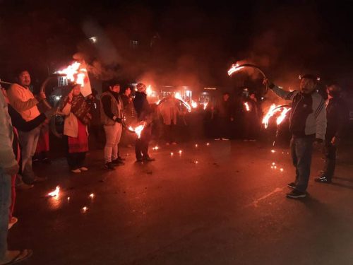 आमहडतालको पूर्वसन्ध्यामा नेकपा दाहाल-नेपाल समुहको पुर्वी नवलपरासीमा मसाल जुलुस