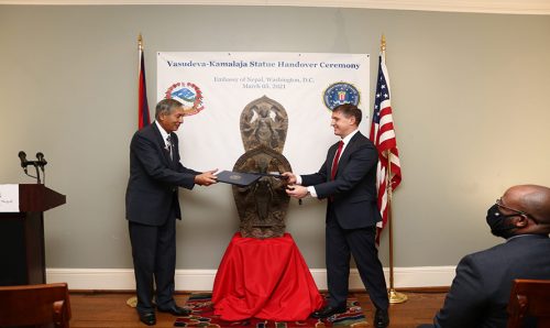 नेपालबाट ३७ वर्षअघि चोरिएको मूर्ति अमेरिकी सरकारद्वारा हन्तान्तरण