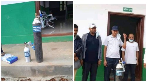 लक्ष्मी हेल्प फाउन्डेसनले गैंडाकोट-३ लाई दियो दुईवटा अक्सिजन सिलिण्डर