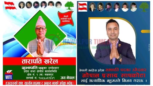 नवलपुर क्षेत्र नं १ “क” मा खरेल र सापकोटा प्यानल बनाएर मैदानमा