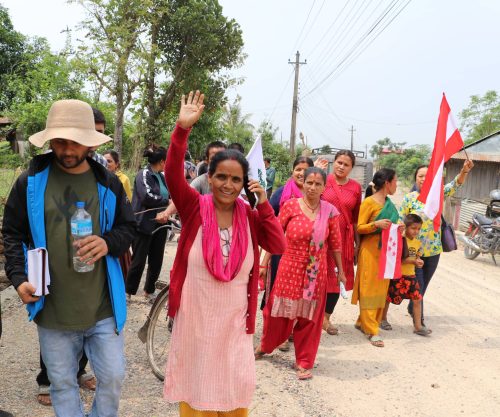 हुप्सेकोटमा दोस्रो पटकका लागि  मत माग्दै पाण्डेको घोषणा, “बाकी कार्यभार पूरा गर्न मत दिनुस”