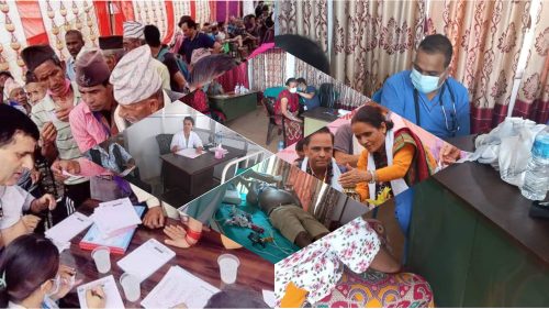 हुप्सेकोटमा विशेषज्ञ सेवा सहितको ३ दिने स्वास्थ्य शिविर सुरु