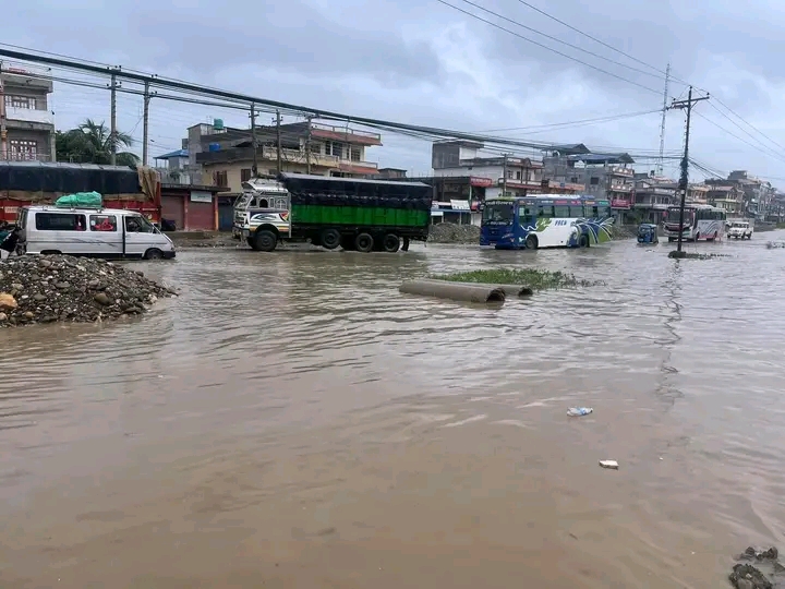 लगातारको वर्षा पछि जलमग्न कावासोती