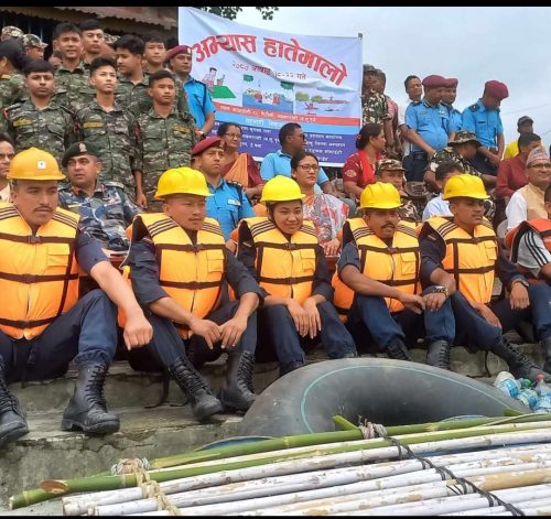 नवलपुरमा विपद ब्यवस्थापन नमूना अभ्यास