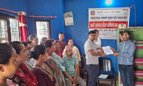 २० प्रतिशत प्रोत्साहन रकम पाउनुपर्ने भन्दै स्वास्थ्य बीमा दर्ता सहयोगी आन्दोलित