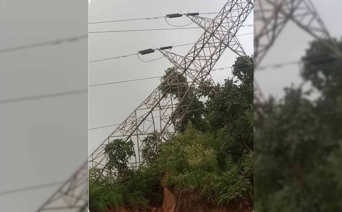 १३२ केभी प्रसारण लाइनको टावर ढल्दा होङ्सी सिमेन्टमा विद्युत् आपूर्ति बन्द