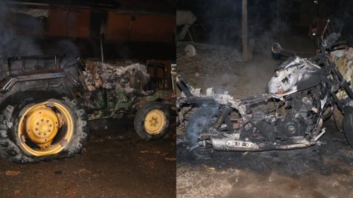 गैंडाकोटमा बाबुसँगको विवाद पछि छोराले गरे आगजनी, ट्याक्टर र मोटरसाइकल जलेर नष्ट