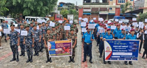 नवलपुरमा लागुऔषध विरुद्ध प्रभातफेरी तथा सचेतना अभियान